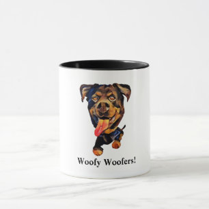 Drôle Cartoon Rottweiler Chien Mug