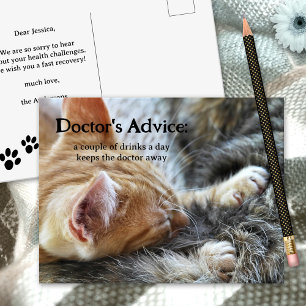 Drôle Chat Booze Se Bien Bientôt Carte Postale