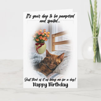 Drôle Chat Dormir Carte de voeux Anniversaire
