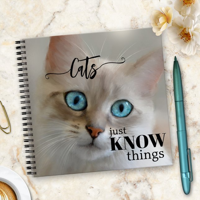 Drôle Chat Fine Art Carnet de la sagesse (A funny notebook featuring a painting of a cute kitty - funny cat gift)
