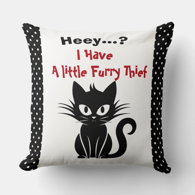 Drôle Chat Noir Et Oreiller Chat Lover (Recto)