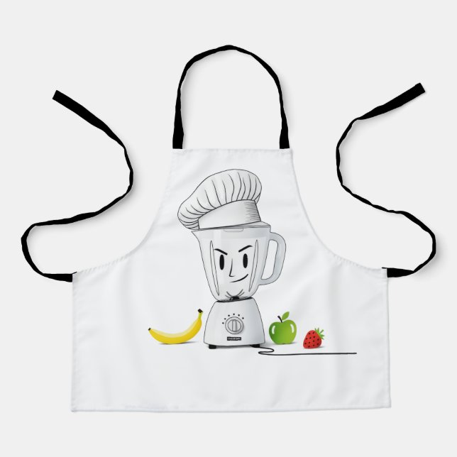 Drôle Chef Blender | Tablier de dessin Smoothie Ma (Recto)