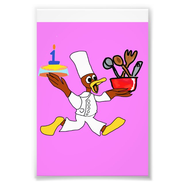 Drôle Chef Rose Ducky Kazoo Photo Élargissement (Devant)