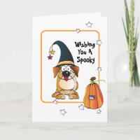 Drôle chien avec la carte d'Halloween Casquette de