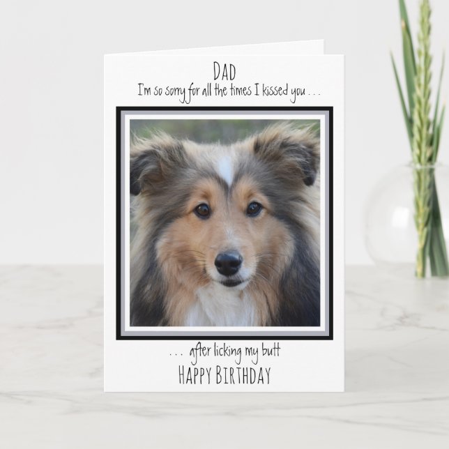 Drôle Chien papa Anniversaire Mignonne Chien Carte (Devant)