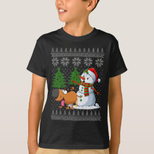 Drôle Chien Pees sur Snowman laide Sweat de Noël X