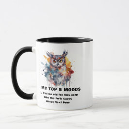 Drôle Chouette en colère Humour Mug de café