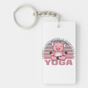 Drôle cochon mignon faisant du yoga. drôles de yog