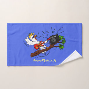 Drôle cockatoo jouant de la guitare rock dessin an
