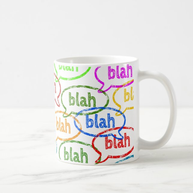 Drôle coloré Blah Blah Coffee Cup Mug (Droite)