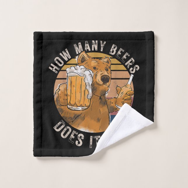 Drôle Combien De Bières Prend-Il ? (Gant de toilette)