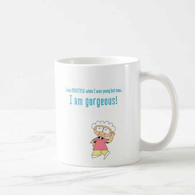 Drôle Comic tasse à café "I am Gorgeous" (Droite)