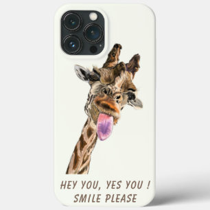 Drôle coque iphone Giraffe - Texte personnalisé