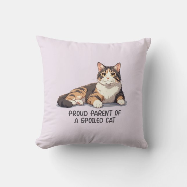 Drôle Coussin de chat - Fier parent d'un chat Spoc (Recto)