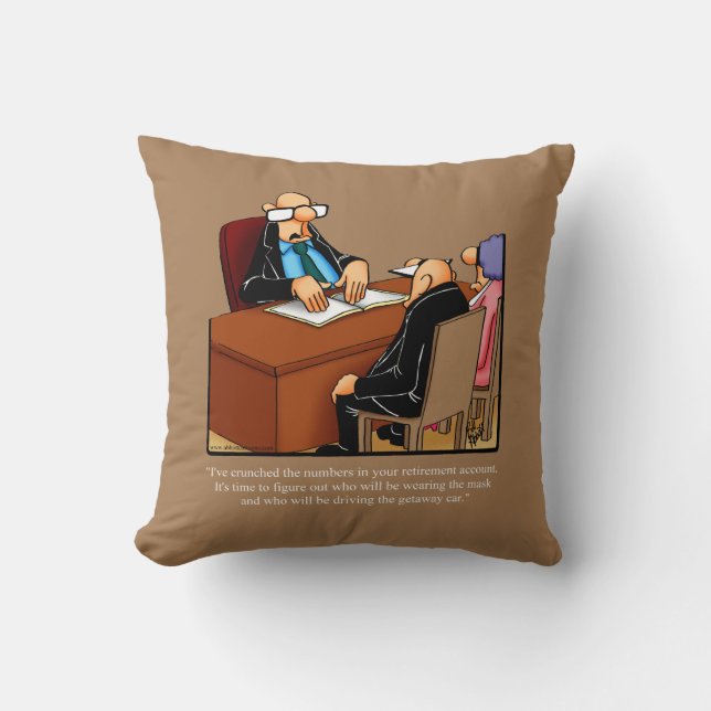 Drôle Coussin de l'Humour de retraite (Recto)