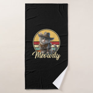 Drôle Cowboy Cat Mashup Meow Howdy Kitten Lovers M