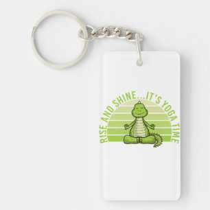 Drôle crocodile mignon faisant du yoga. amusant yo