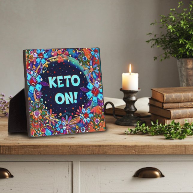 Drôle Cute Keto Floral Sur Plaque Inspirivity (Créateur téléchargé)