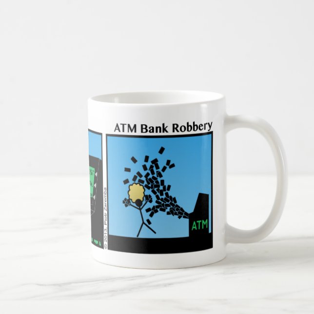 Drôle DAM Bank Robbery Stickman Mug - 088 (Droite)