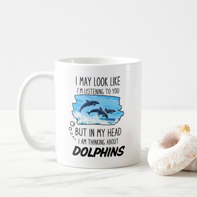 Drôle Dauphin Amant Mug (Avec donut)