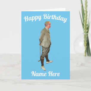 drôle de carte d'anniversaire du chat de golf