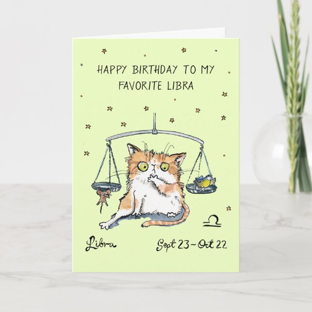 Drôle de carte Zodiaque du chat signe astrologique (Devant)
