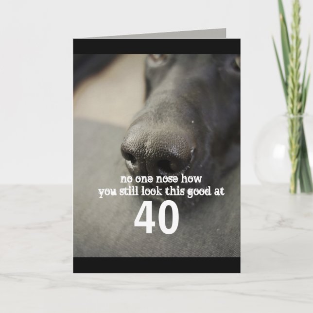drôle de nez chien personnalisé carte d'anniversai (Devant)