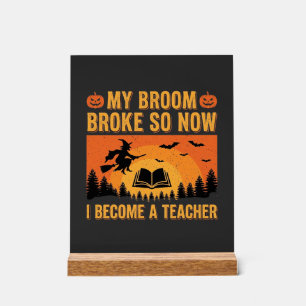 Drôle de professeur d'Halloween Balai cassé Design