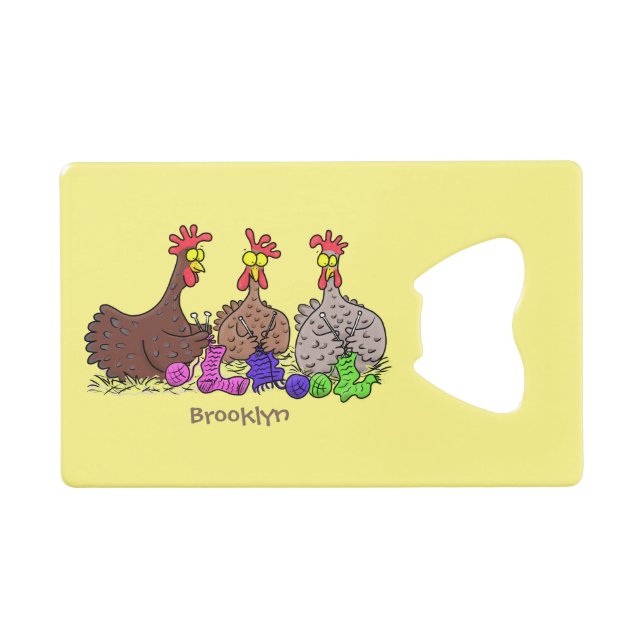 Drôle dessin animé de poulets de tricot (Devant (Horizontal))