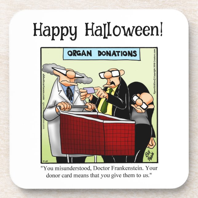 Drôle Dessous de verre d'Humour Halloween (Devant)