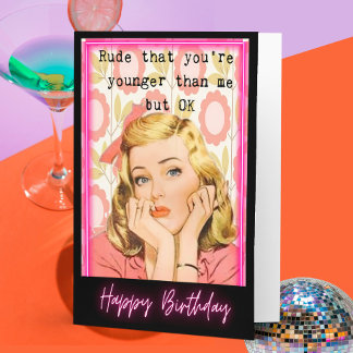 Drôle Dire Carte d'Anniversaire Femme Meilleur Ami