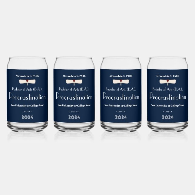 Drôle Dit Marine Bleu Parti de Graduation Moderne (Recto)