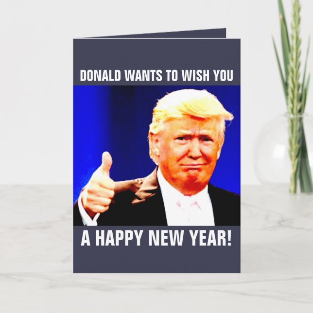 Drôle Donald Trump NOUVELLES ANNÉES Cartes de voeu (Devant)