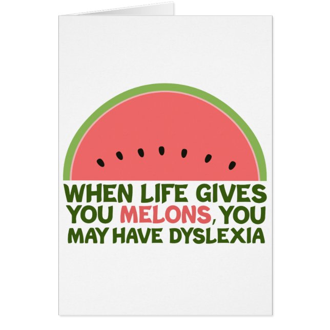 Drôle Dyslexia Citation Dyslexique Carte Humour (Devant)