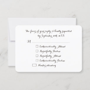 Drôle Elegant Parti Personnalisé RSVP Invitation C