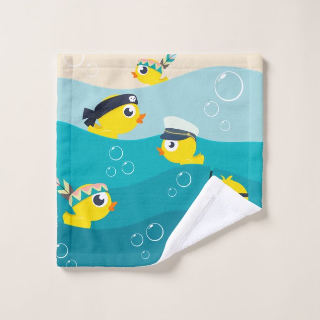 Drôle en caoutchouc Duckie Sea Beach Baby  (Gant de toilette)