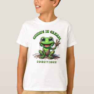 Drôle enfants t-shirt vert est propre