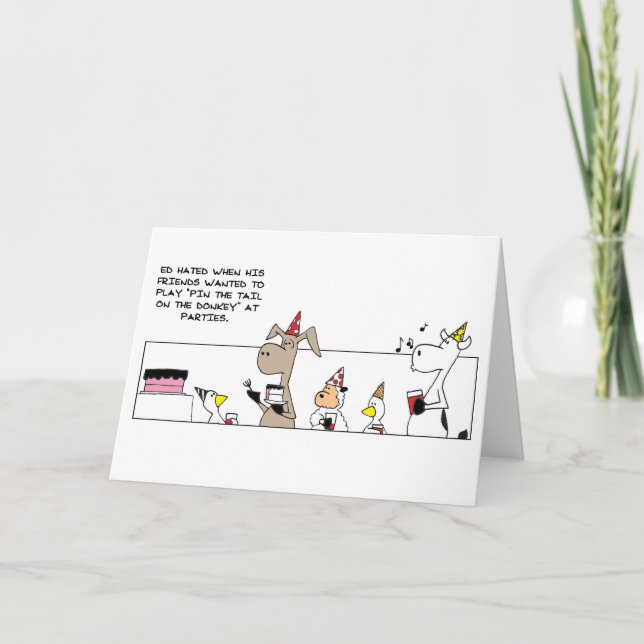 Drôle Épingle De La Queue Carte Anniversaire (Devant)