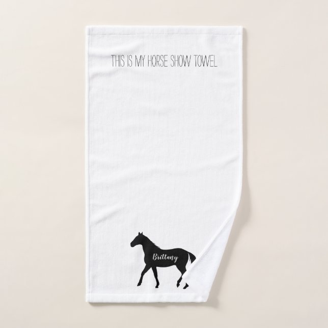 Drôle Equestrio Black Horse Nom Cheval Show (Serviette à main)