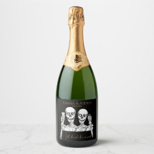 Drôle Étiquette de vin étincelant crâne