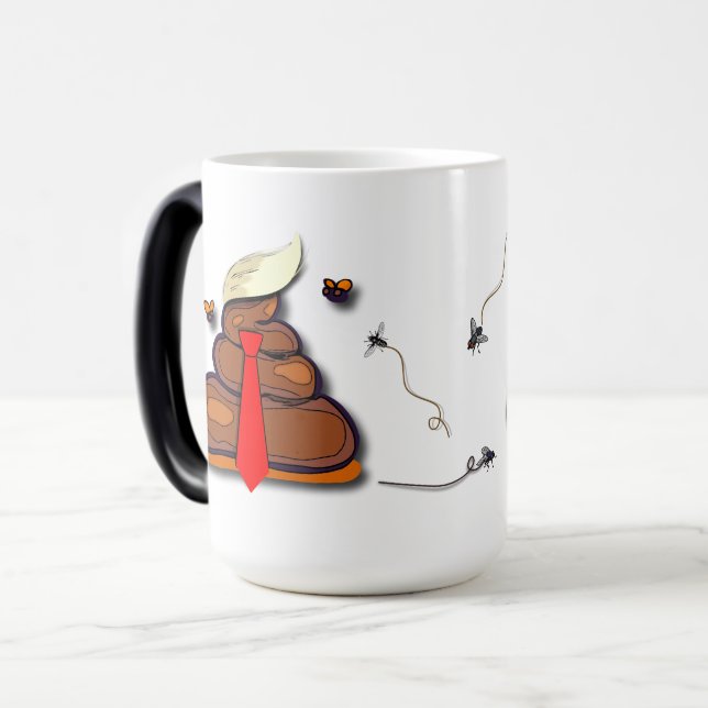Drôle Faux Poop Emoji Dessin Politique Mug (Devant gauche)