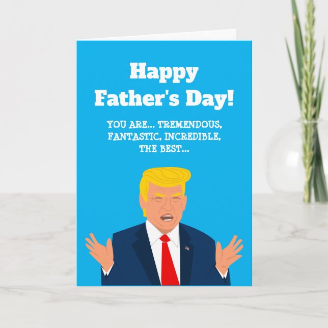 Drôle Fête des pères Caricature de Trump carte de  (Devant)
