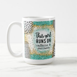 Drôle fille tourne sur la caféine Sarcasm Mug cade
