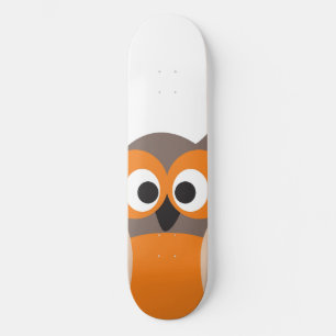 Drôle fixateur dessin animé hiboux skateboard