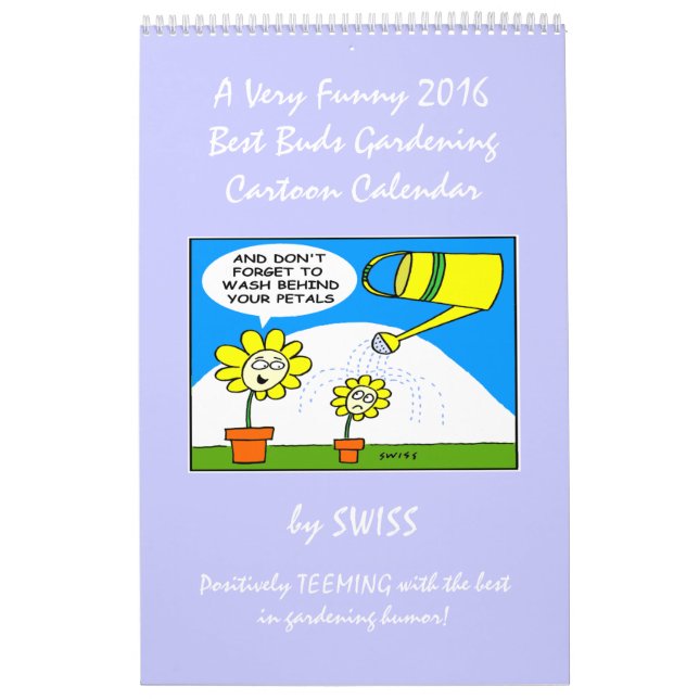 Drôle Fleurs Cartoons Gardeners Cartoon Calendrier (Protection)