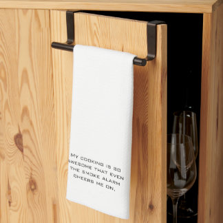 Drôle : "Fumée Alarm Cheers" Tea Serviette de cuis