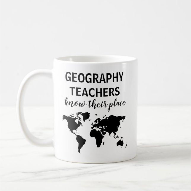 Drôle Géographie Enseignant Cadeau Café Mug (Gauche)