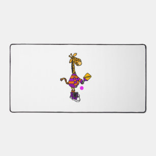 Drôle Giraffe Jouer Pickleball