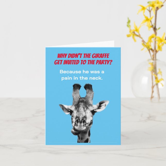 Drôle Giraffe Papa Joke Carte de voeux (Fleur jaune)