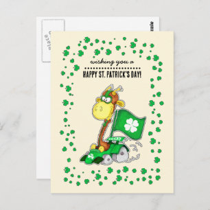Drôle Giraffe St. Patrick's Day Cartes postales